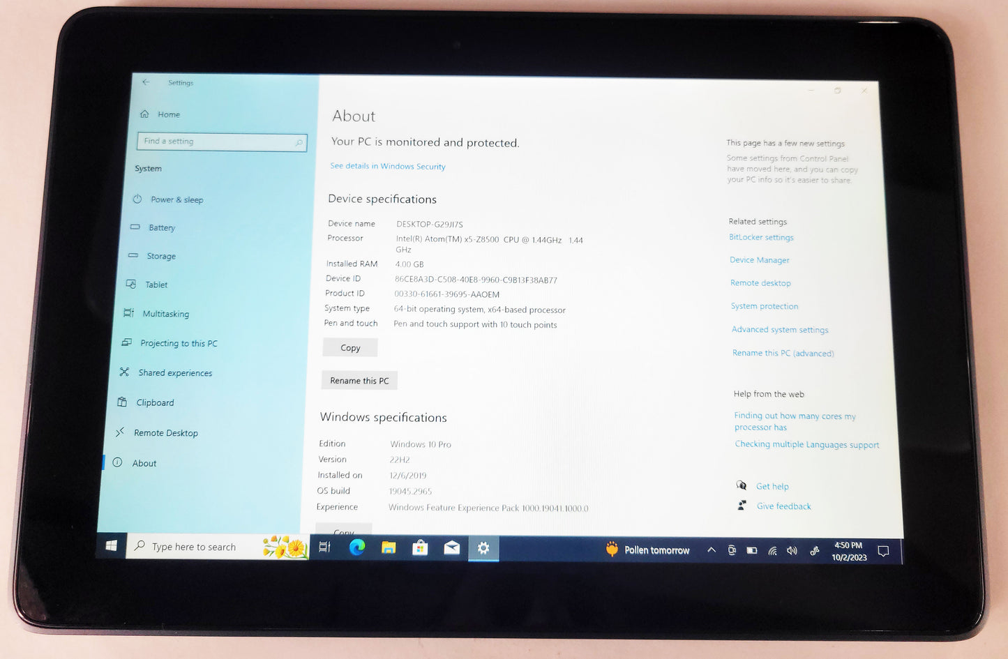 "DELL VENUE 10 PRO 5056 TABLET INTEL ATOM X5-Z8500 CPU|4 GB RAM| 128GB|Windows OS"