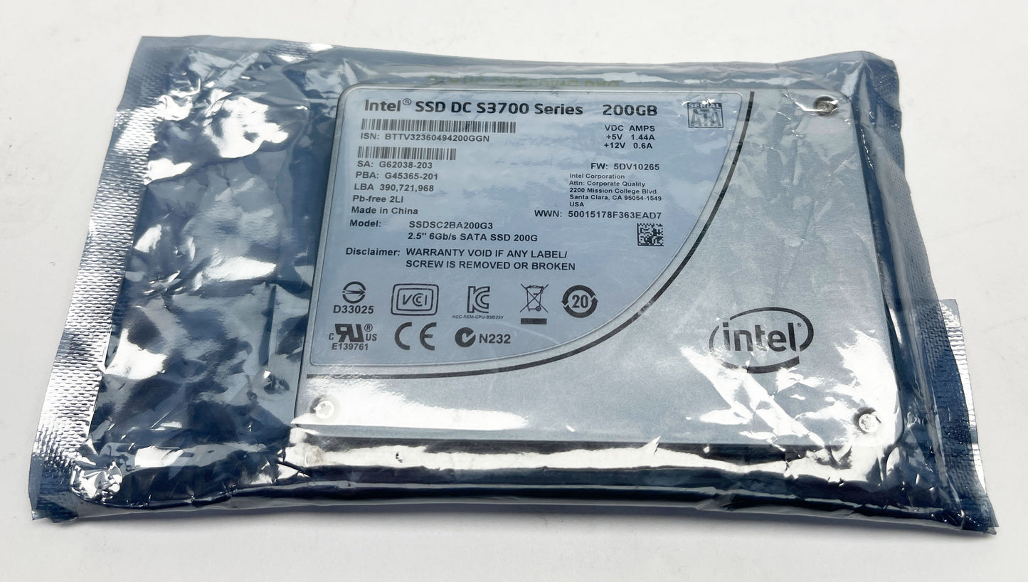 BRAND NEW!!! INTEL SSD DC S3700 SERIES SSDSC2BA200G3 SATA 6GB/S 2.5 INCH 200GB Solid State Drive