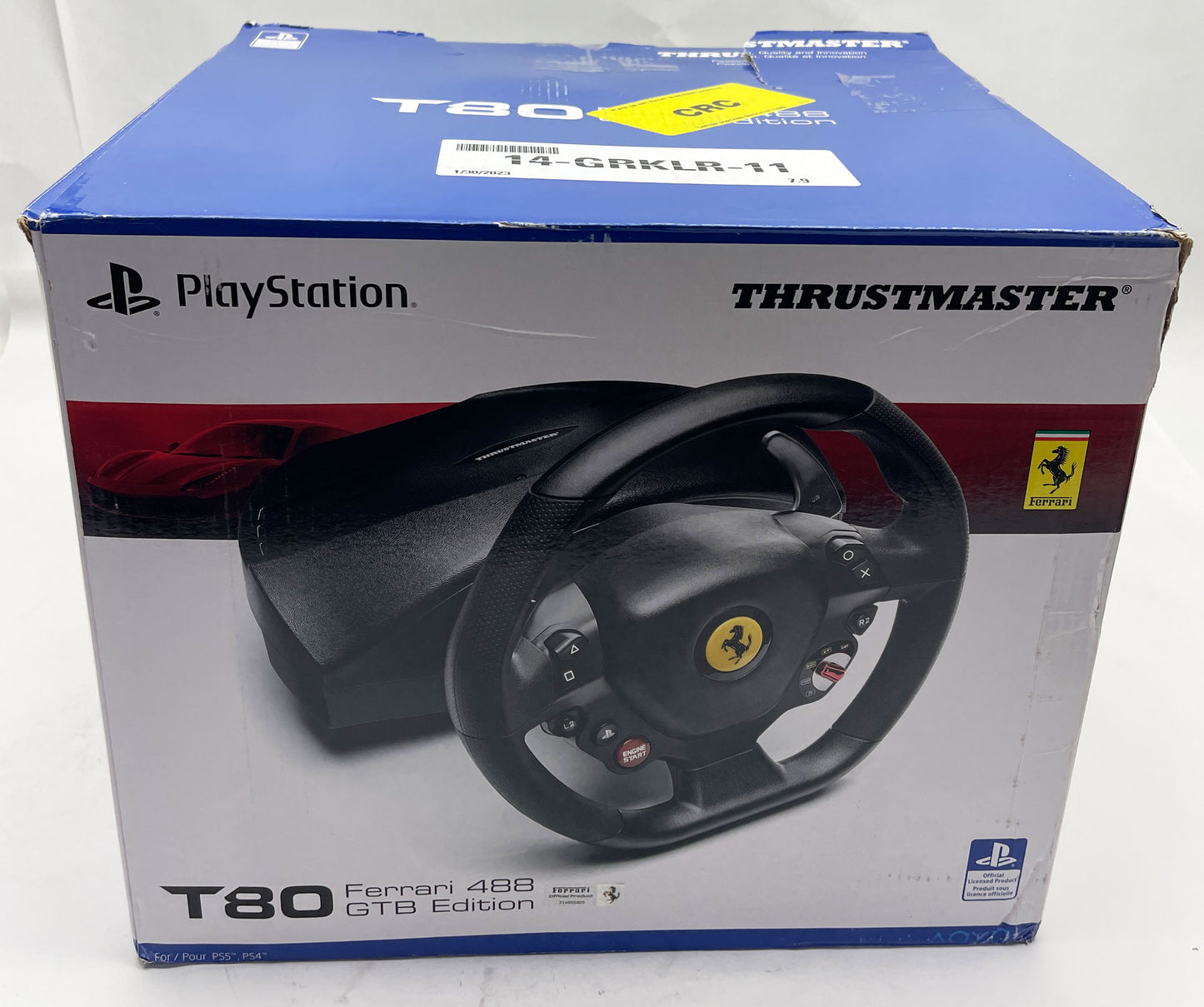 Thrustmaster T80 Ferrari 488 GTB Edition Racing Wheel - Black for PS4 Gaming Simulator