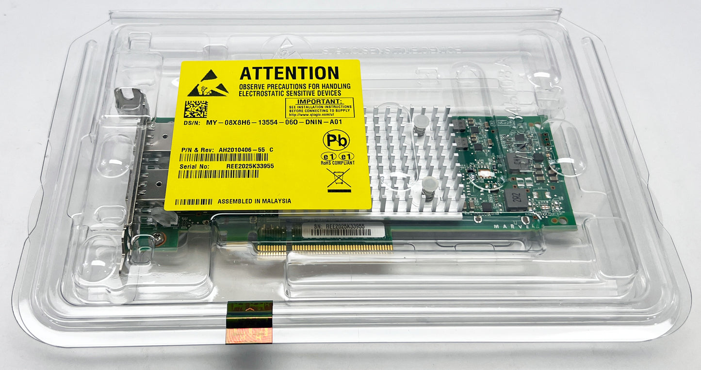 Dell QLogic Dual Port NIC, QL41232HLCU-DE, 08X8H6 MARVELL 2-Port PCI-E Network