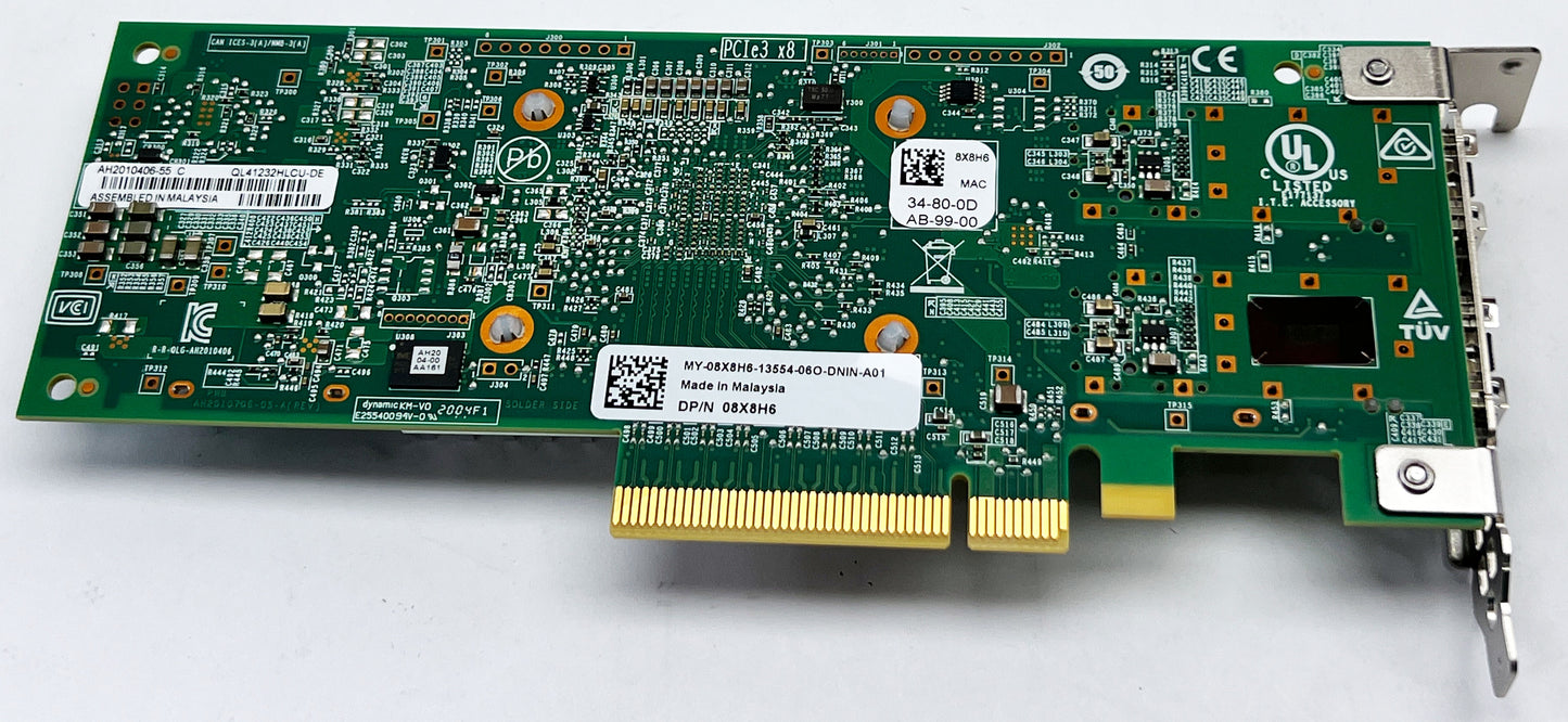 Dell QLogic Dual Port NIC, QL41232HLCU-DE, 08X8H6 MARVELL 2-Port PCI-E Network