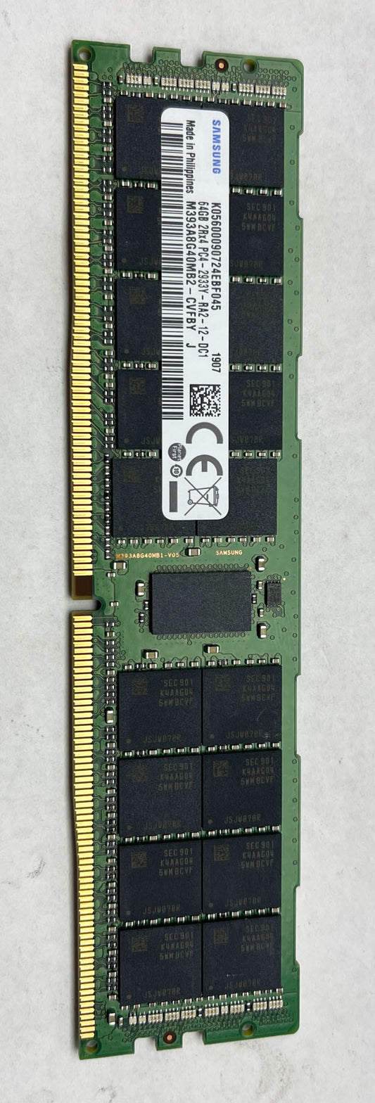 Samsung 64GB DDR4 2933MHz ECC REG RDIMM 2Rx4 PC4 2933Y SERVER M393A8G40MB2-CVF - Used