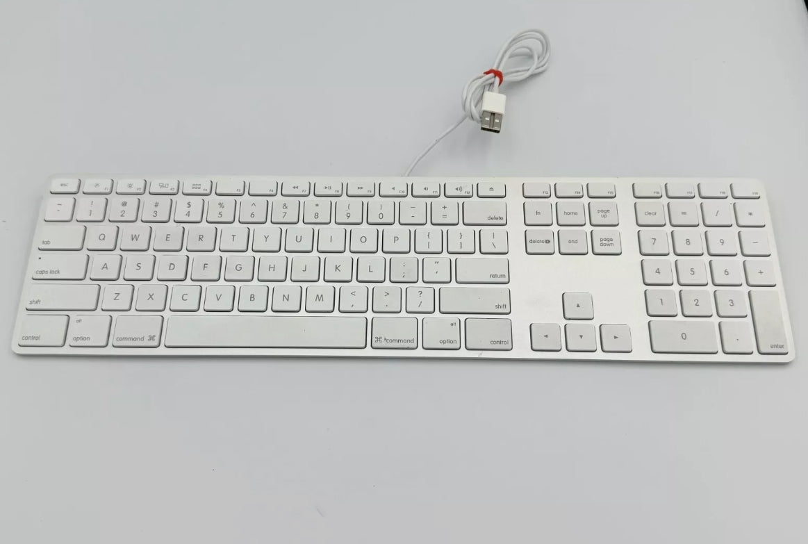 Genuine Apple A1243 Aluminum USB Wired Keyboard iMAC White