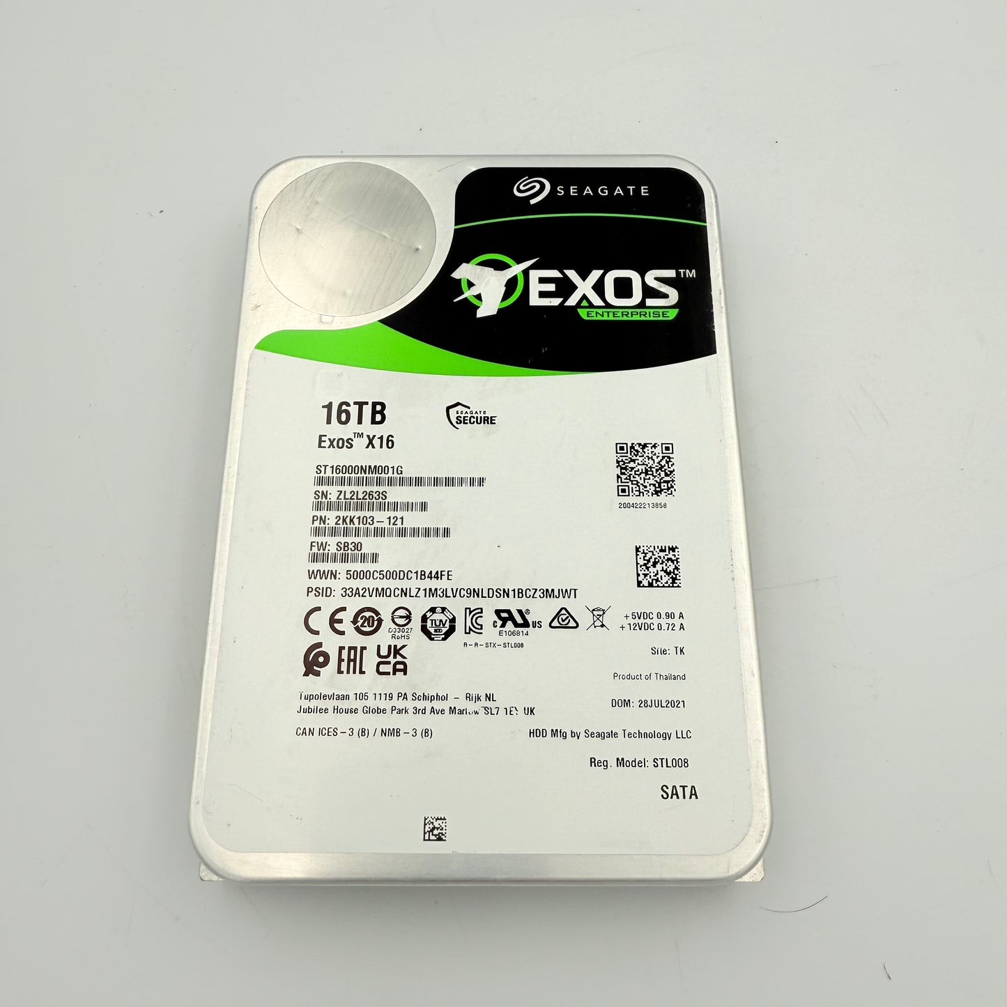 SEAGATE EXOS X16 16TB 7200RPM SATA-6GBPS 512E/4KN 3.5INCH ENT HDD