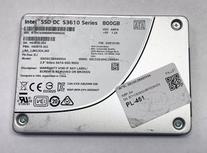 Intel SSD DC S3610 Series - 800GB SATA 6Gb/s, 2.5" Solid State Drive - Model SSDSC2BX800G4 - Grade A Used