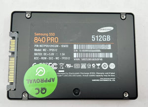 SAMSUNG 840 PRO SSD - 512GB PCIe, 2.5" Solid State Drive - Model MZ-7PD512 - Grade A Used